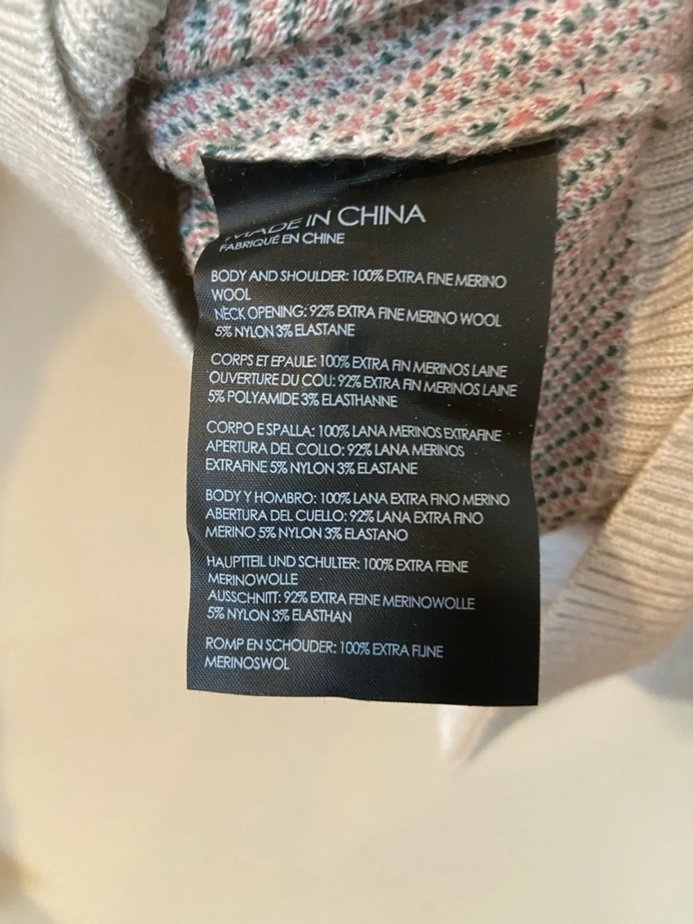Club Monaco Poella Puff Sleeve Merino Wool Sweater Embroidery Print Size Medium
